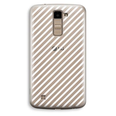 Strepen zwart-wit: LG K10 (2016) Transparant Hoesje