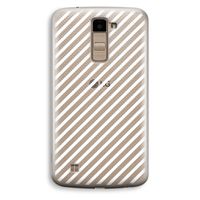 Strepen zwart-wit: LG K10 (2016) Transparant Hoesje