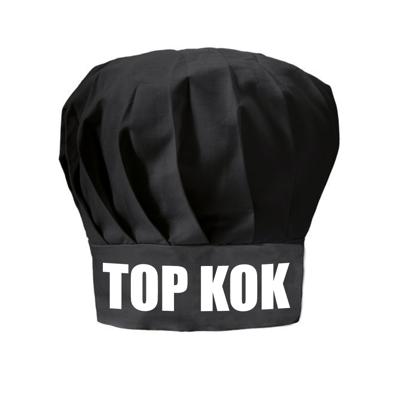 Top kok cadeau - koksmuts - zwart - dames en heren - verkleed