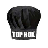 Top kok cadeau - koksmuts - zwart - dames en heren - verkleed