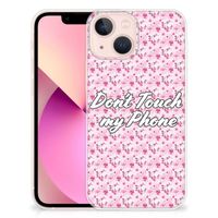 iPhone 13 mini Silicone-hoesje Flowers Pink DTMP - thumbnail