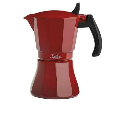 Italiaanse Koffiepot JATA Cafetera de inducción roja vulcano Rood Aluminium 6 Kopjes (1 Stuks)