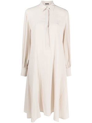 Kiton robe-chemise en soie à design drapé - Tons neutres