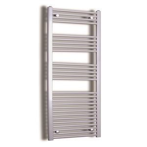 Elektrische Design Radiator Sanicare Plug & Play 172x45 cm Inox Look 920 Watt Met Zwarte Thermostaat Links