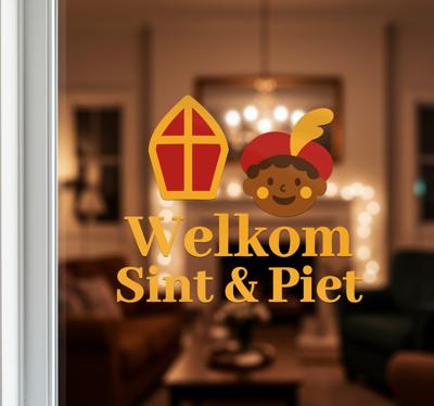Welkom sint & piet raamsticker etalage sticker