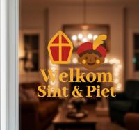Welkom sint & piet raamsticker etalage sticker