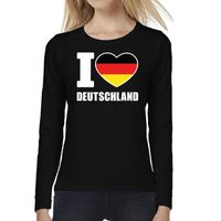 I love Deutschland supporter shirt long sleeves zwart voor dames 2XL  -