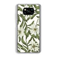 Wit bloemenpatroon: Xiaomi Poco X3 NFC Transparant Hoesje