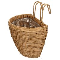 Balkonmand/plantenmand/plantenbak bruin rotan 42 cm