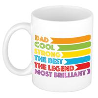 Cadeau koffie/thee mok voor papa - lijstje beste papa - multi - 300 ml - Vaderdag