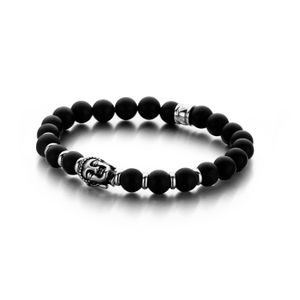 Frank 1967 7FB-0151 Rekarmband Buddha beads agaat zwart