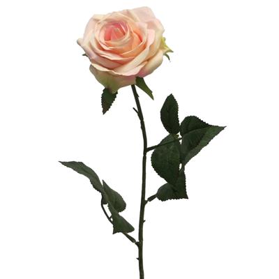 Kunstbloem Roos Dijon - 64 cm - licht roze - zijde - kunstbloemen