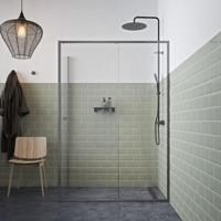 Sealskin Contour Schuifdeur met zijwand 140x90x200cm 6mm helder veiligheidsglas met antikalklaag Mat grijs CCD101496145100 - thumbnail