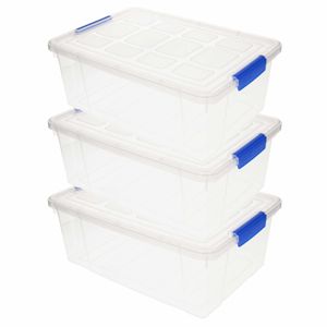 10x Opslagbakken/organizers met deksel 9 liter 37 cm transparant