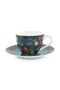 Pip Studio Winter Wonderland Espresso Kop & Schotel Donkerblauw