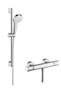 Hansgrohe Croma Select S doucheset met thermostaatkraan, 3 standen handdouche en 65cm glijstang chroom