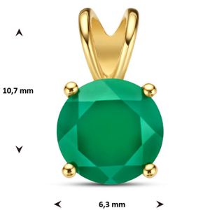 Hanger Fantasie geelgoud-agaat 0,93 ct groen 6,3 X 10,7 mm