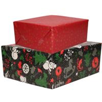 Luxe Kerst inpakpapier - cadeaupapier - 2 verschillende prints - 4x rollen - 250 x 70 cm Luxe Kerst inpakpapier - cadeaupapier - 2 verschillende prints - 4x rollen - 250 x 70 cm