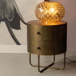 BePureHome Nachtkastje 'Glossy' Met 2 lades, kleur Antique Brass