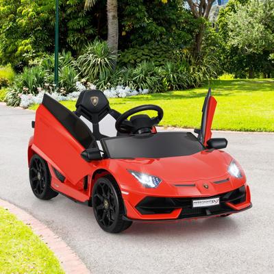 Lamborghini Elektrische Kinderauto met 2.4G Afstandsbediening en LED Koplampen 3-5 km/u Rood