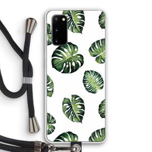 Tropische bladeren: Samsung Galaxy S20 Transparant Hoesje met koord