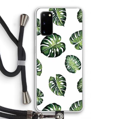 Tropische bladeren: Samsung Galaxy S20 Transparant Hoesje met koord