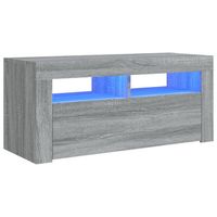 The Living Store TV-meubel - LED-verlichting - grijs sonoma eiken - 90x35x40 cm