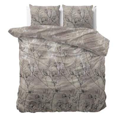 Dekbedovertrek Cora - Tweepersoons (200x220 cm) - Taupe Polycotton - Dessin: - Sleeptime Elegance - Dekbed-Discounter.nl