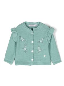 Patachou cardigan à fleurs brodées - Vert