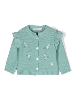 Patachou cardigan à fleurs brodées - Vert