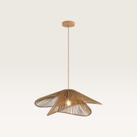 Hanglamp Avanta maronne due - Bruine lamp van gevlochten papieren koord - Zonder lichtbron en voor binnen - Tweelaags