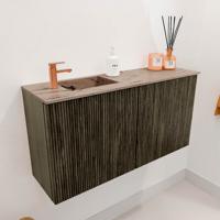 Toiletmeubel Mondiaz Joya Dlux | 80 cm | Meubelkleur Shadow | Faye wastafel Arena Wasbak Links | 1 kraangat