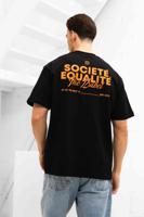 Equalité Societe 2.0 Oversized T-Shirt Heren Zwart/Oranje - Maat XS - Kleur: ZwartOranje | Soccerfanshop