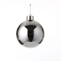 1x Grote kunststof decoratie kerstballen zilver 20 cm   -