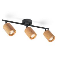 Light depot - LED opbouwspot Cork 3L - zwart/kurk - Outlet