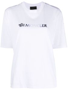 Moncler t-shirt en coton à logo imprimé - Blanc