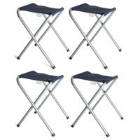 Opvouwbare stoel - 4x - blauw - kunststof/metaal - 35 x 38 cm - klapstoel camping