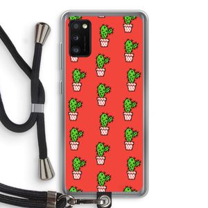 Mini cactus: Samsung Galaxy A41 Transparant Hoesje met koord