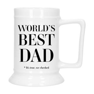 Bellatio Decoration Cadeau Bierpul voor papa - zwart - beste vader - keramiek - 530 ml - Vaderdag   -