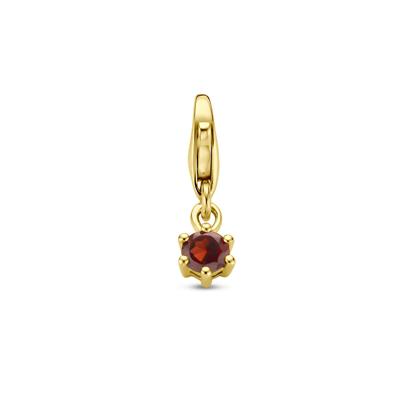 14K Geelgouden Slotbedel met Januari Geboortesteen - 15,5mm