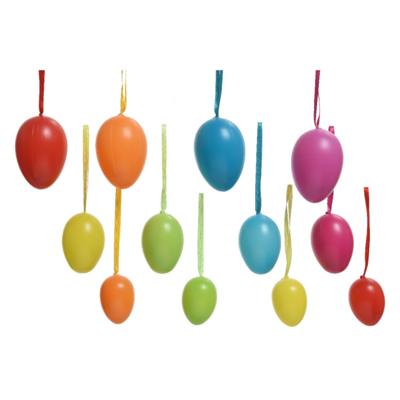 Decoris Paaseieren - 12x stuks - multicolor - kunststof - pasen - paasversiering - paasdecoratie Decoris Paaseieren - 12x stuks - multicolor - kunststof - pasen - paasversiering - paasdecoratie