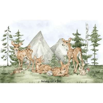 Designed4Kids wandvullend behang kinderkamer forest baby's-420 x 260 cm