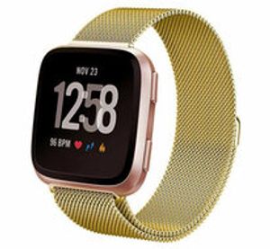 Fitbit Versa 1 / 2 & Lite milanese bandje - Maat: Large - Goud