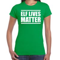 Elf lives matter Kerst t-shirt / Kerst outfit groen voor dames - thumbnail