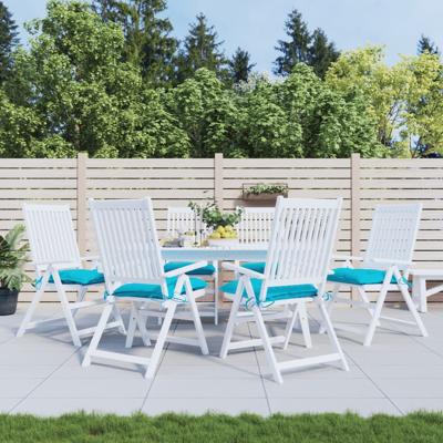 VidaXL Stoelkussens 6 st 50x50x7 cm stof turquoise