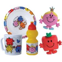 Set di piatti - FUN HOUSE - MONSIEUR MADAME - Piatto fondo Ø16 cm, bottiglia d'acqua da 350 ml, tazza da 350 ml e 2 peluche da 12 cm