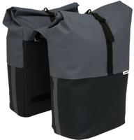 Dubbele fietstas New Looxs Nyborg 34 liter - 30 x 17 x 37cm (x2) - donkergrijs/zwart
