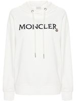 Moncler hoodie en coton à logo brodé - Blanc - thumbnail