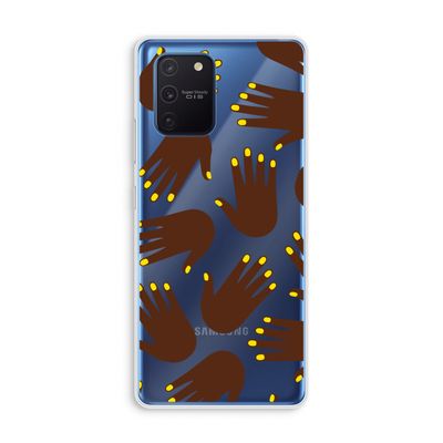 Hands dark: Samsung Galaxy Note 10 Lite Transparant Hoesje