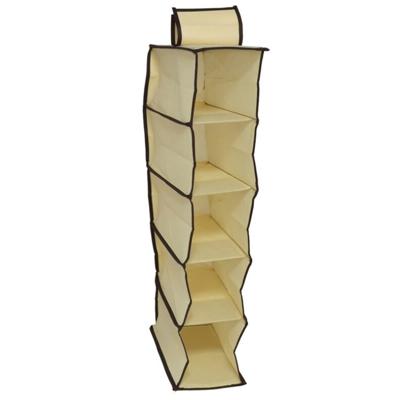 Gerimport Camping opberg/hangkast - leg niveaus - opvouwbaar - beige - 15 x 30 x 70 cm